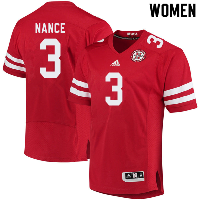 Women #3 Jamie Nance Nebraska Cornhuskers College Football Jerseys Sale-Red